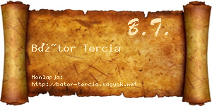 Bátor Tercia névjegykártya